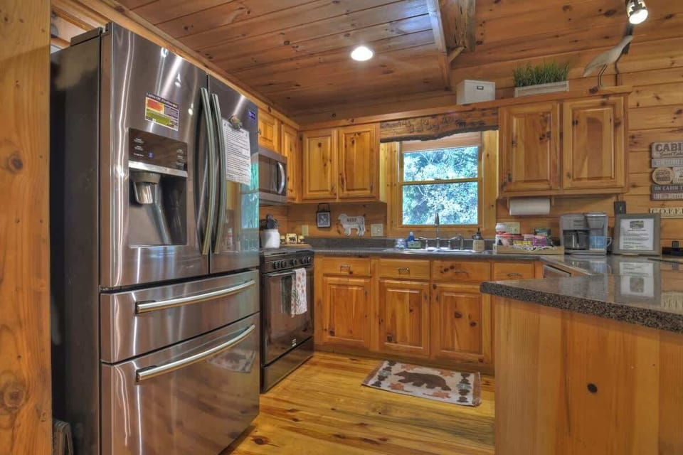 Gas stove and fully appointed kitchen
