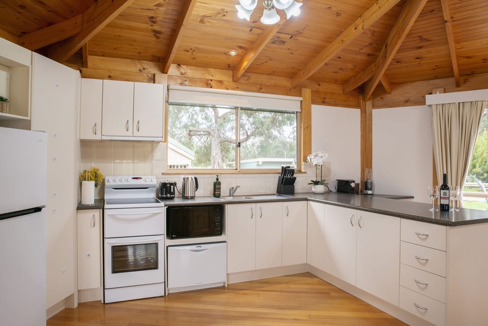 The kitchen is fully equipped for culinary adventures.