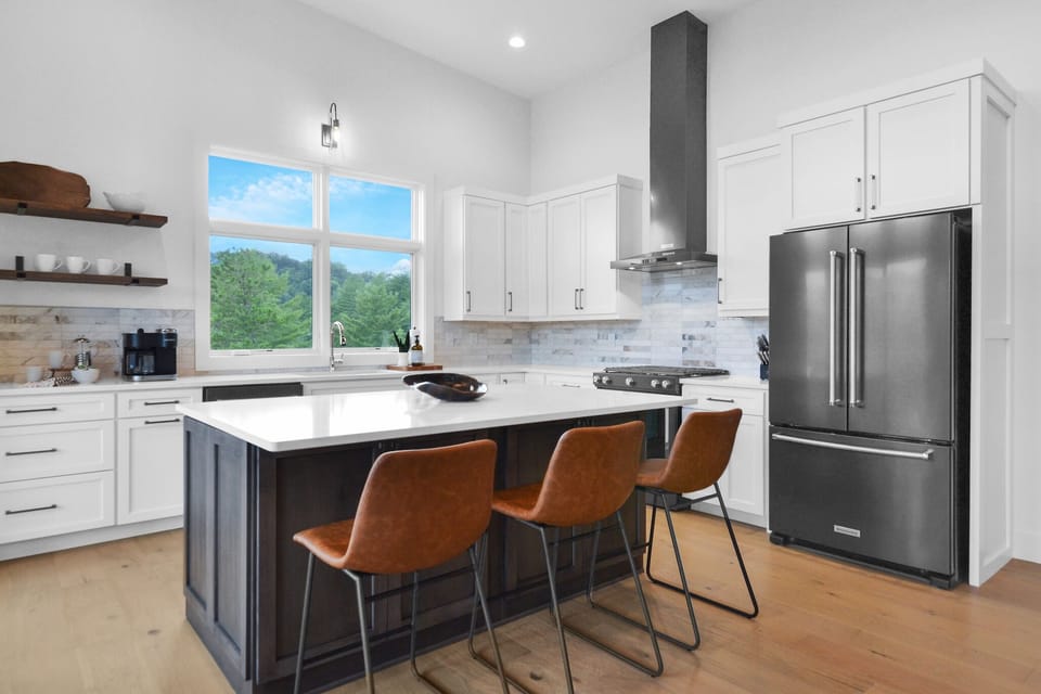 Form meets function in this stylish, social kitchen space