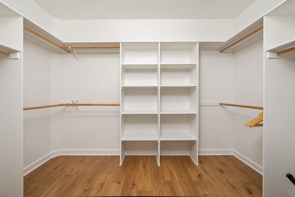 Superb Walk-In closet in the Master Bedroom Suite