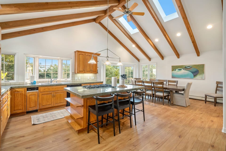 Kitchen and Formal Dining Room, with access to the rear deck