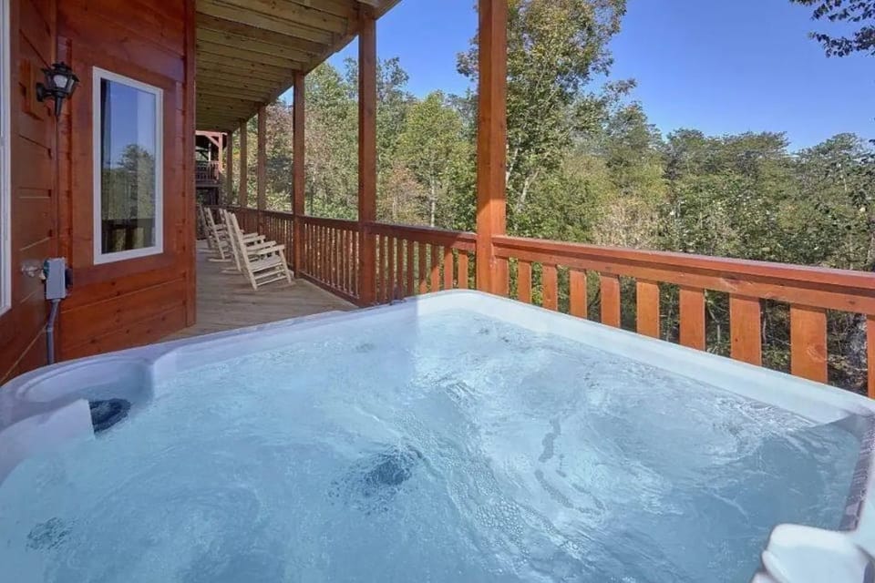 Private hot tub located on lower level deck