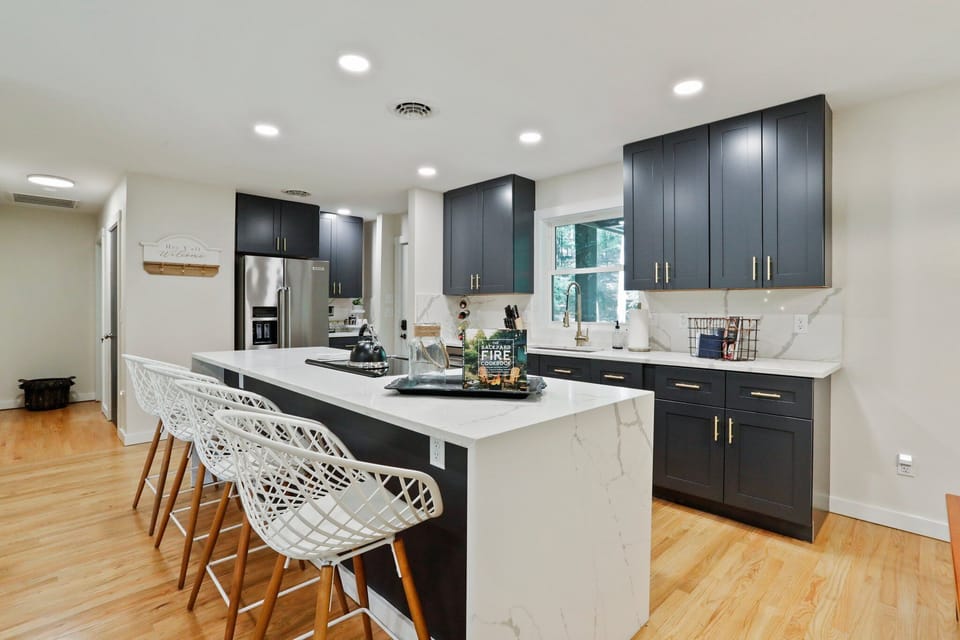 Counter-stools offer a front row seat to watch the chef in your group. 