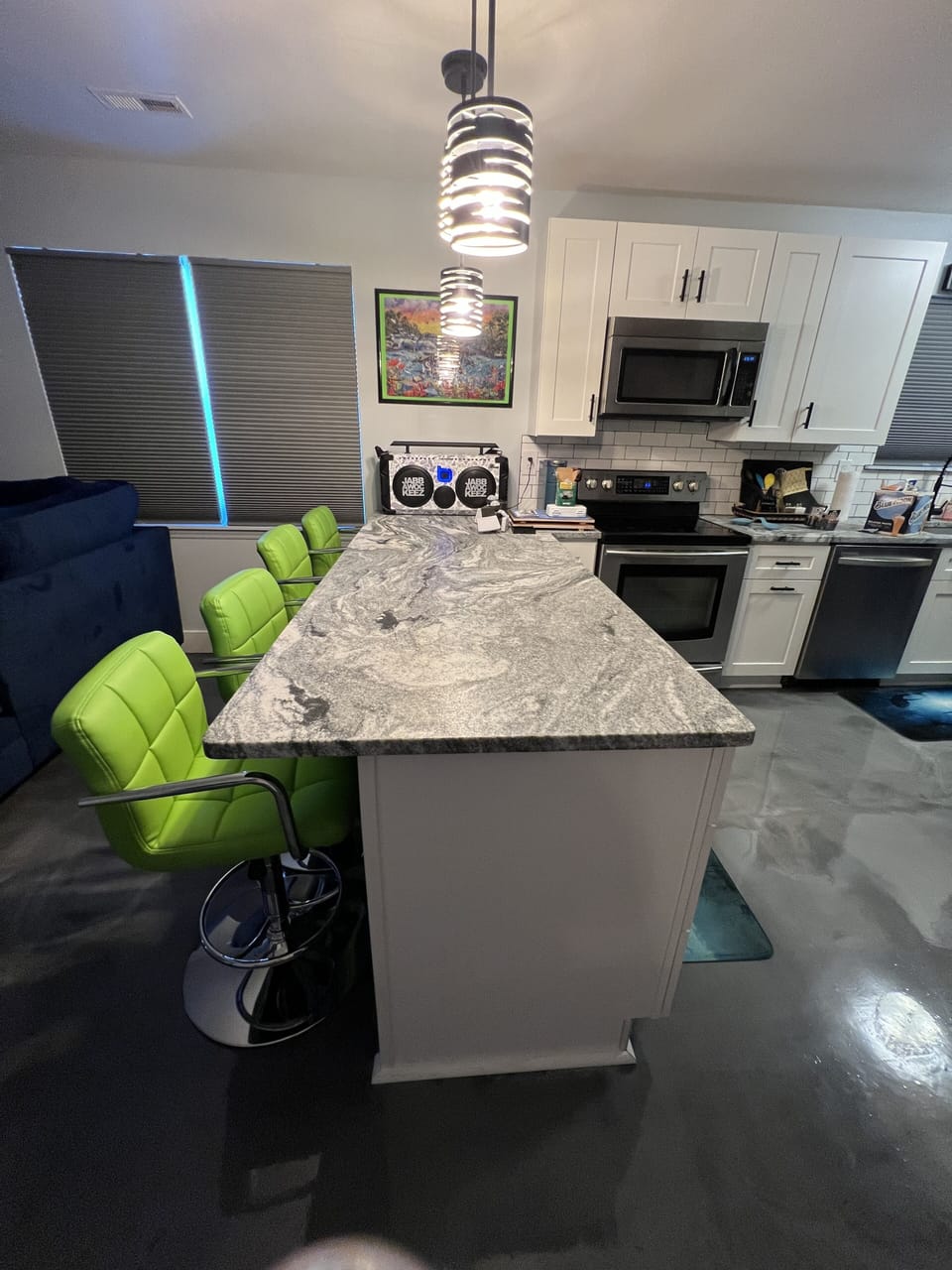 Large counter for lots of snacks.