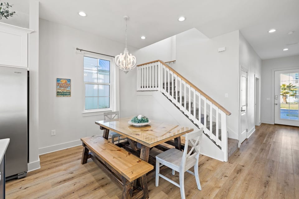 Beautiful wooden dining table.