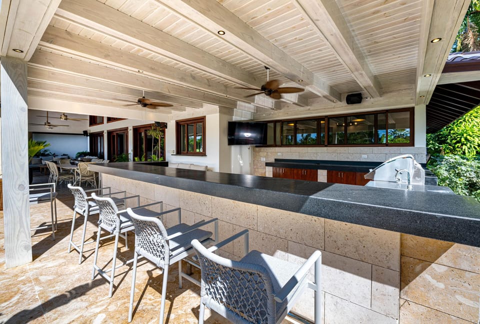 Outdoor kitchen/bar BBQ with smart TV
