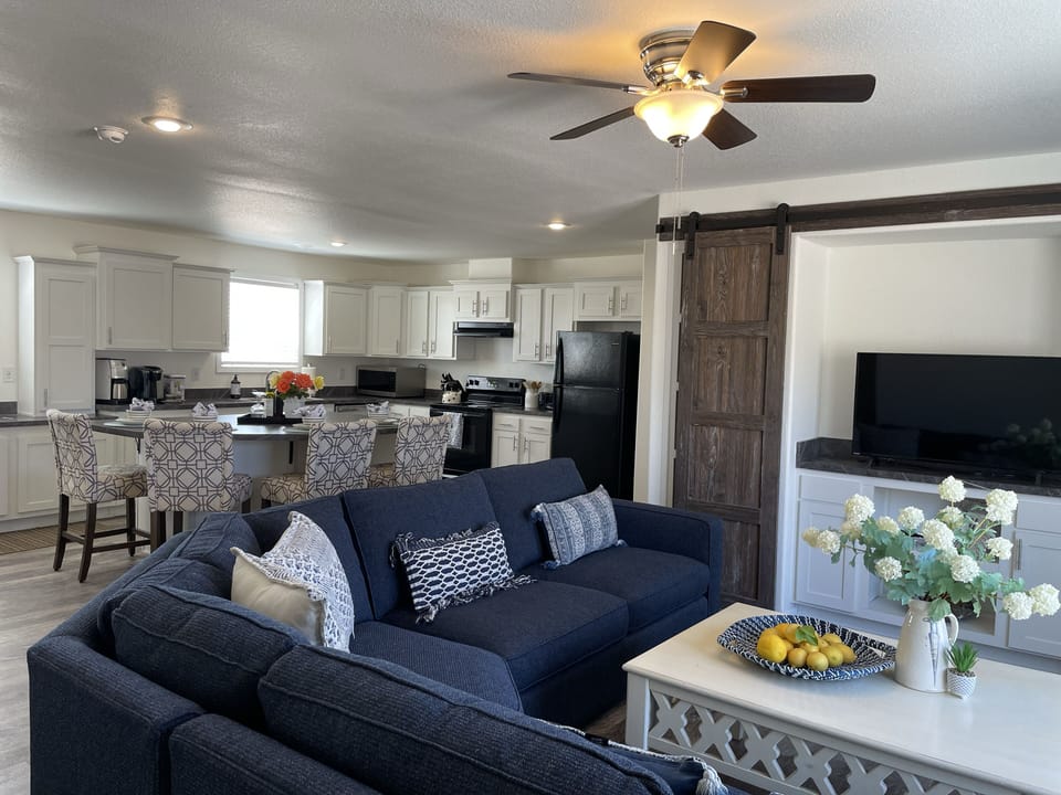 Spacious, comfortable living room for relaxing and gathering