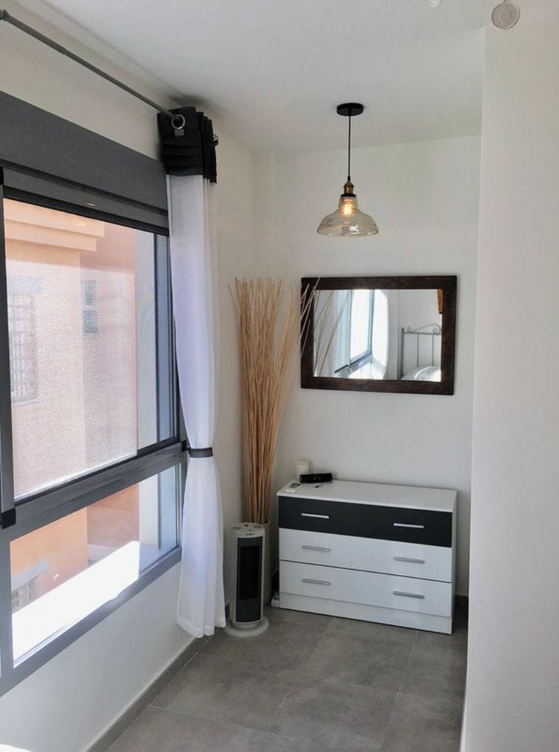Space for supplied folding bed ( for a child ) in first floor twin bedroom