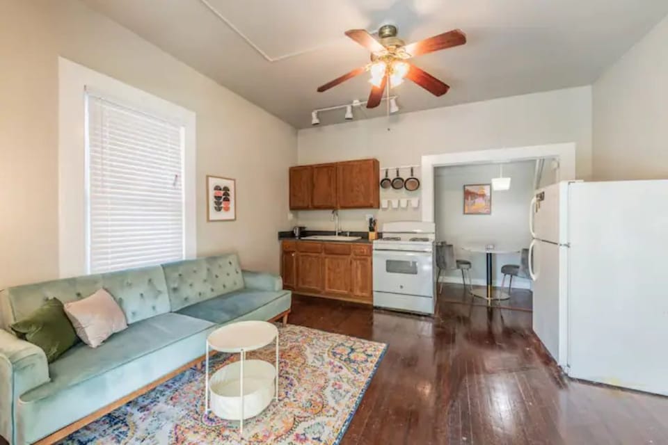 Living room and kitchen