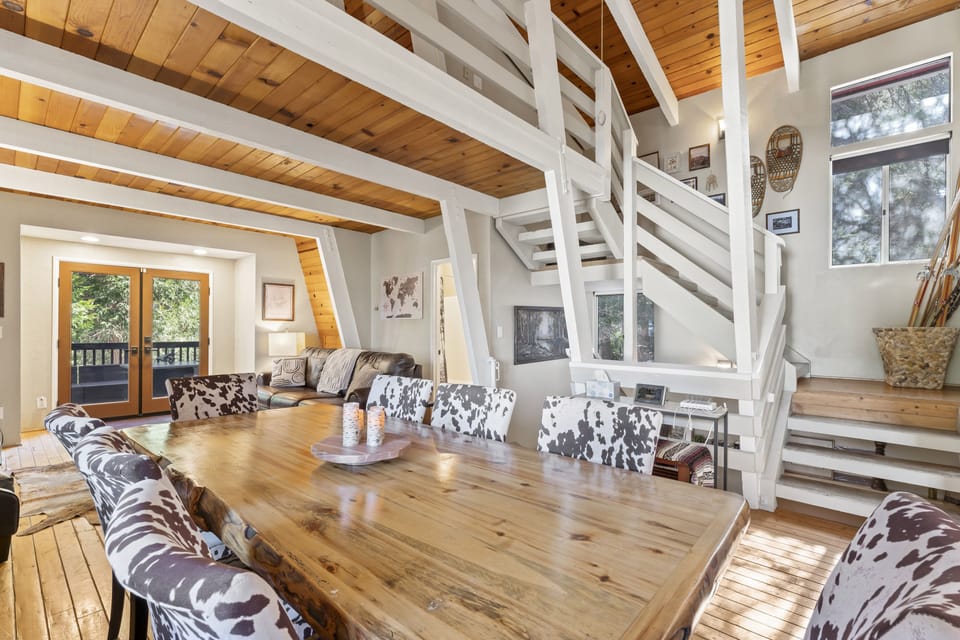 Another view of the large and unique dining room table.  