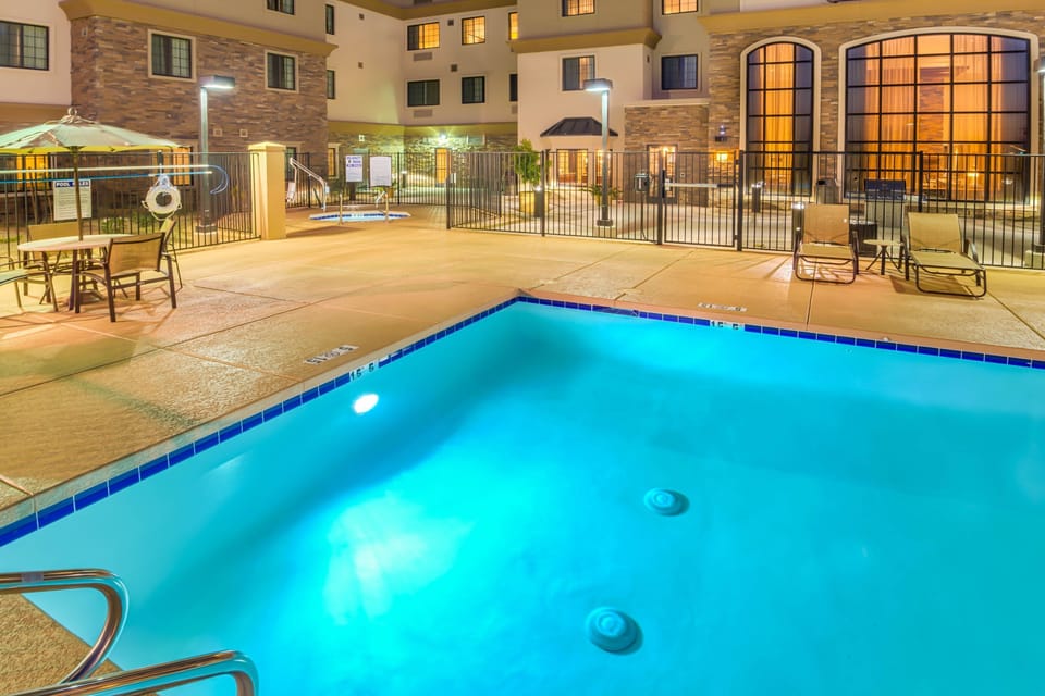 Enjoy lounging around the on-site outdoor pool.