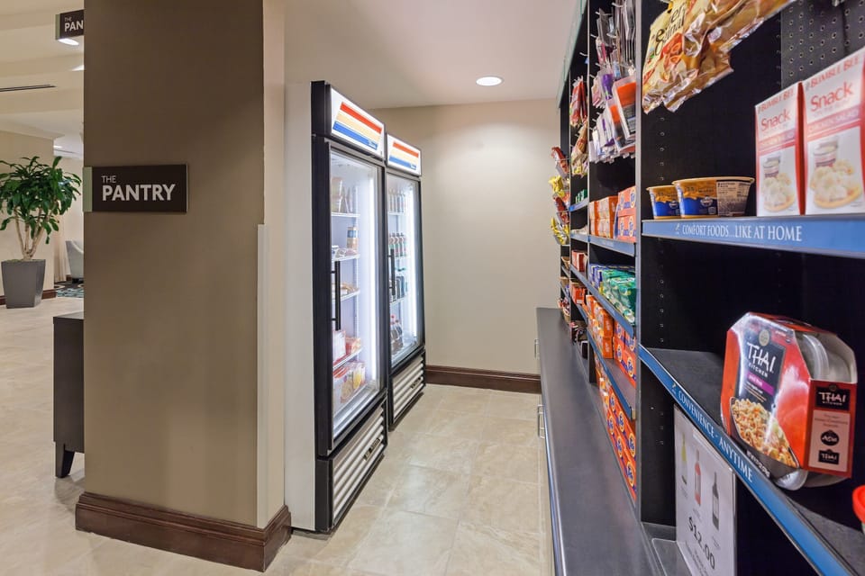 Purchase a snack at the on-site pantry.