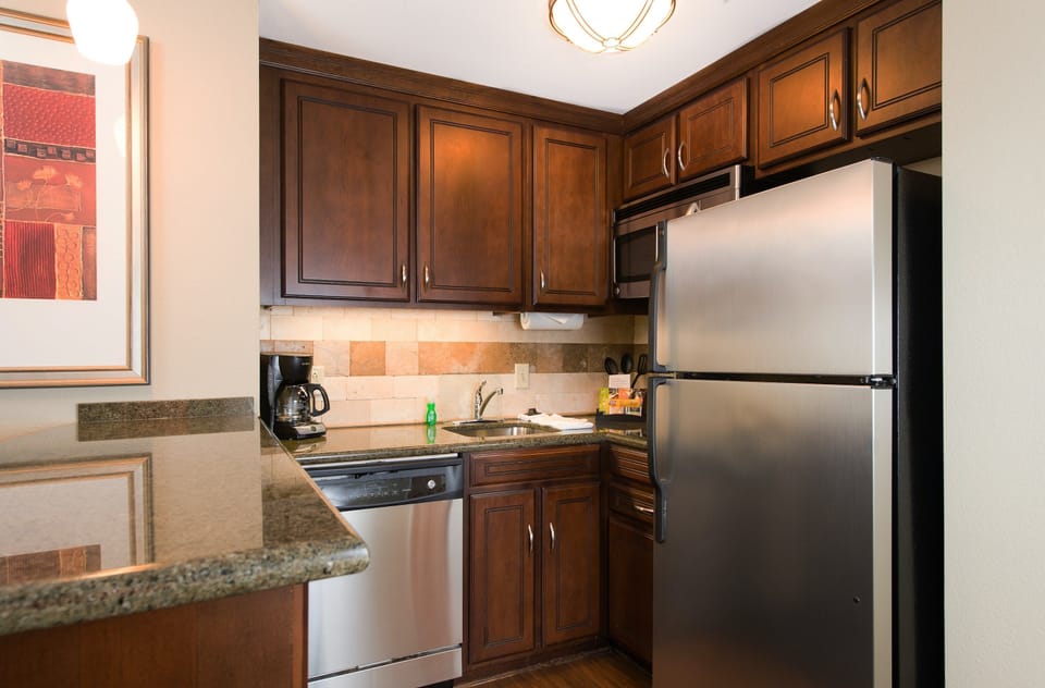 Prepare a meal in the equipped kitchen.