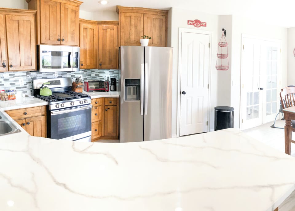 Full size refrigerator and large pantry