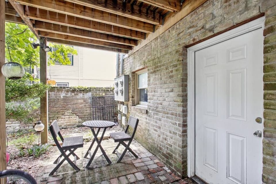 Small back patio area to enjoy your coffee in the morning. 