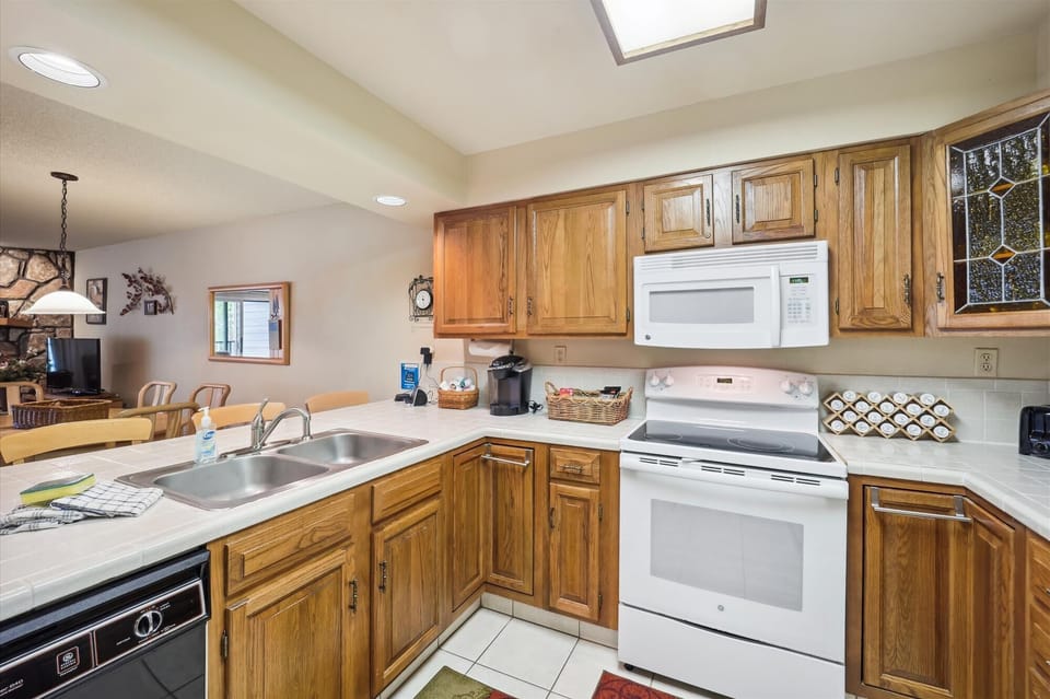 Kitchen open to living / dining room