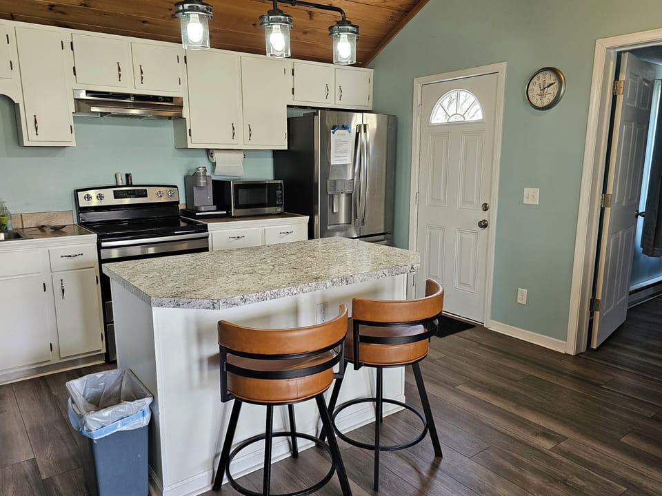 Island with stools