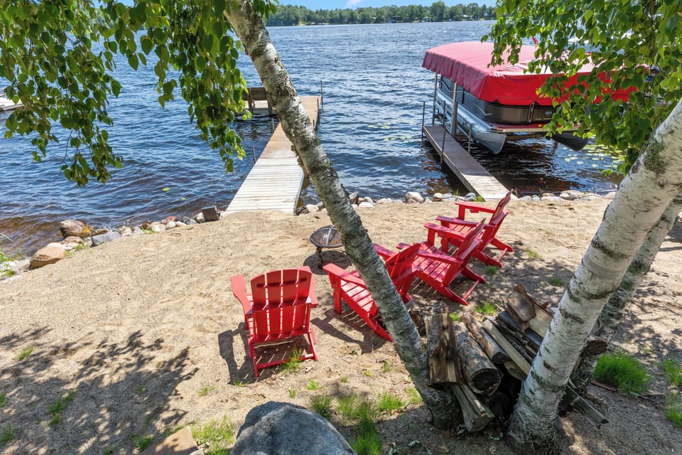 Private beach with nice swimming area.  Dock and area to slip your boat.