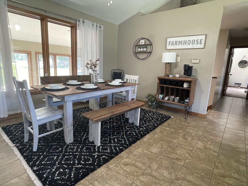 Eating area with Coffee bar.