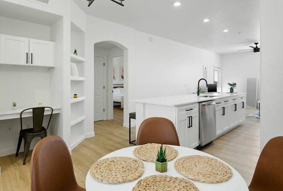 Dining area and kitchen