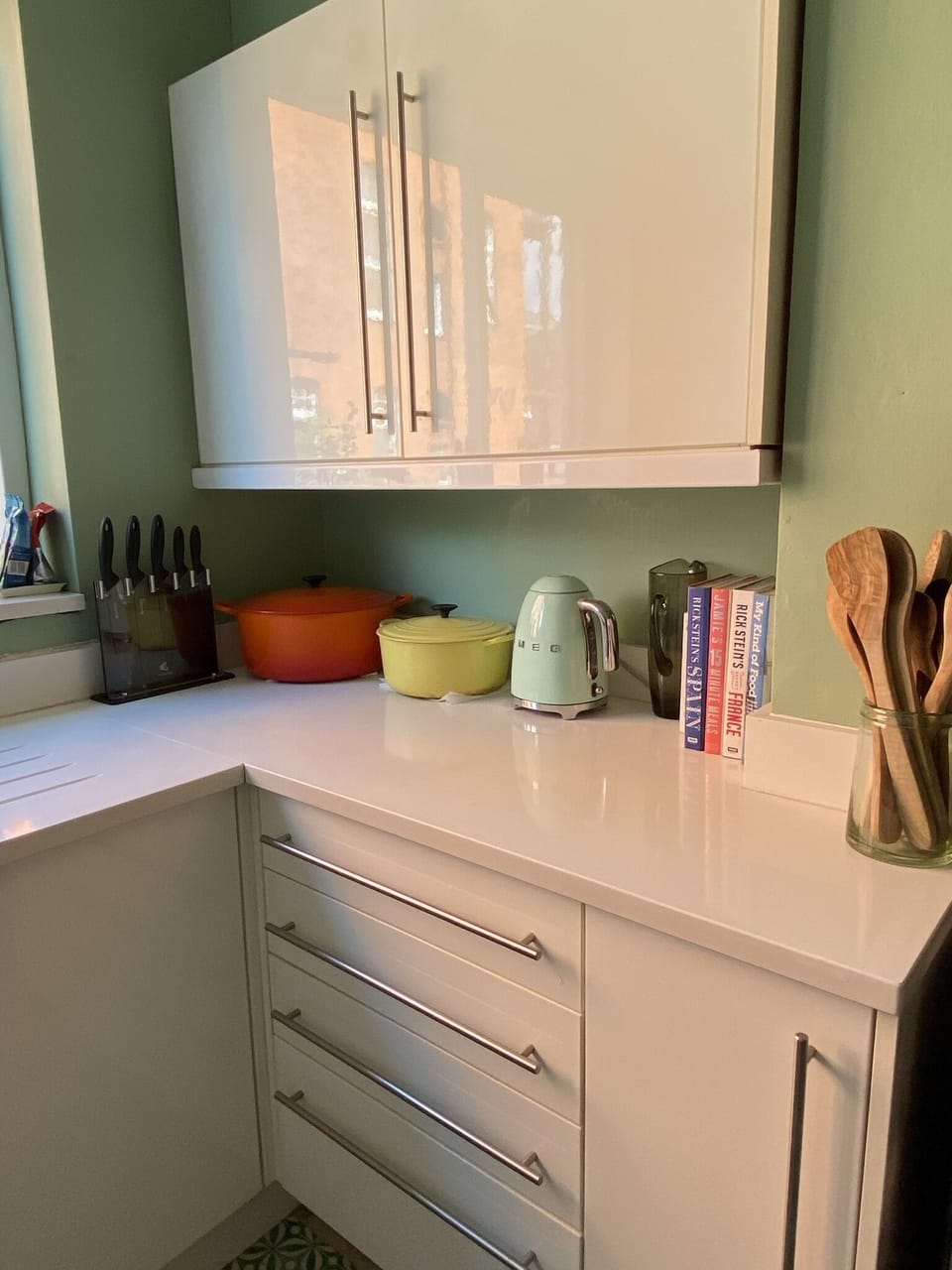 Le creuset pots and pans to cook with. 