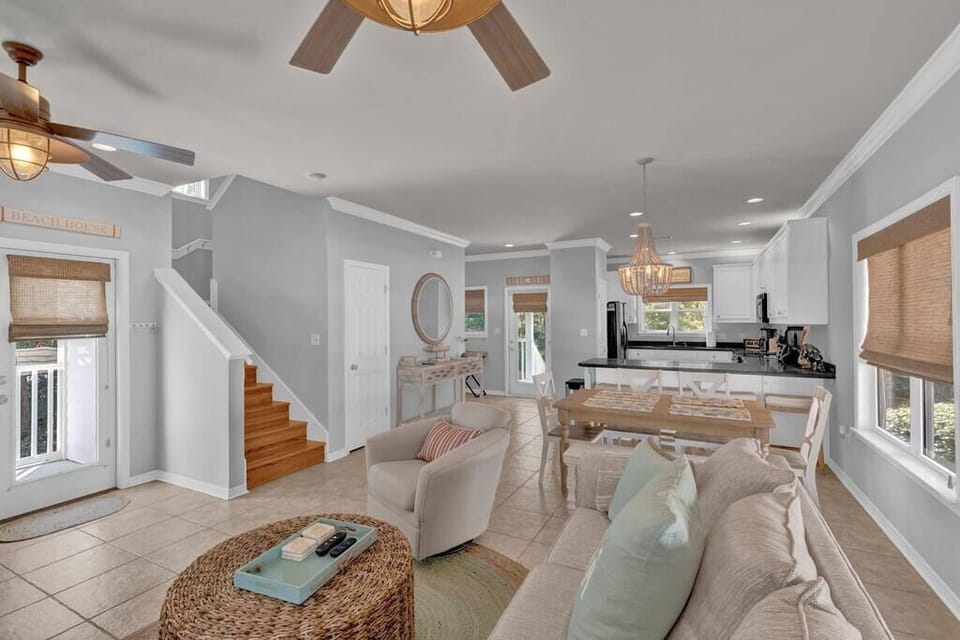 Open concept living and dining area 