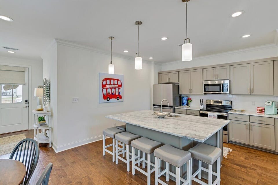 The kitchen is fully stocked to meet all your needs during your stay. 