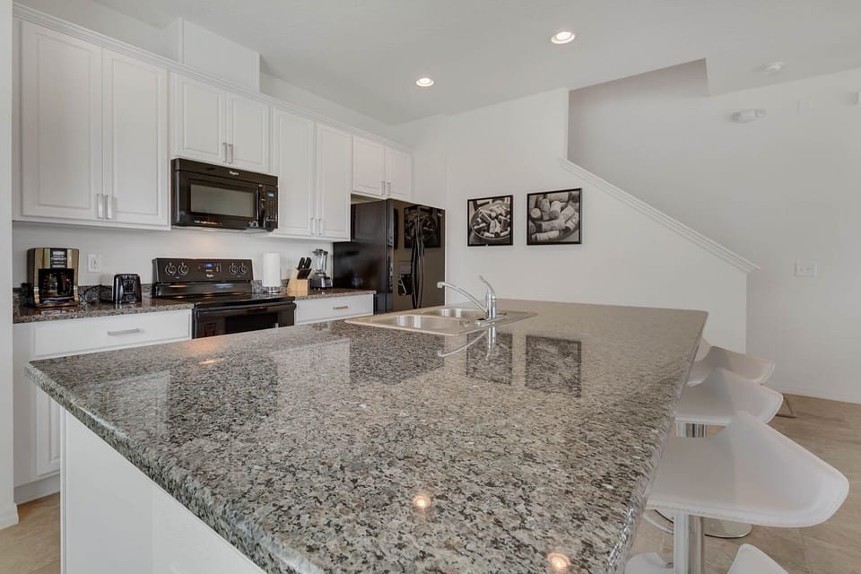 Fully equipped kitchen area.
