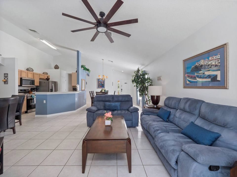 FAMILY ROOM WITH 55" CEILING FAN, 70" TV