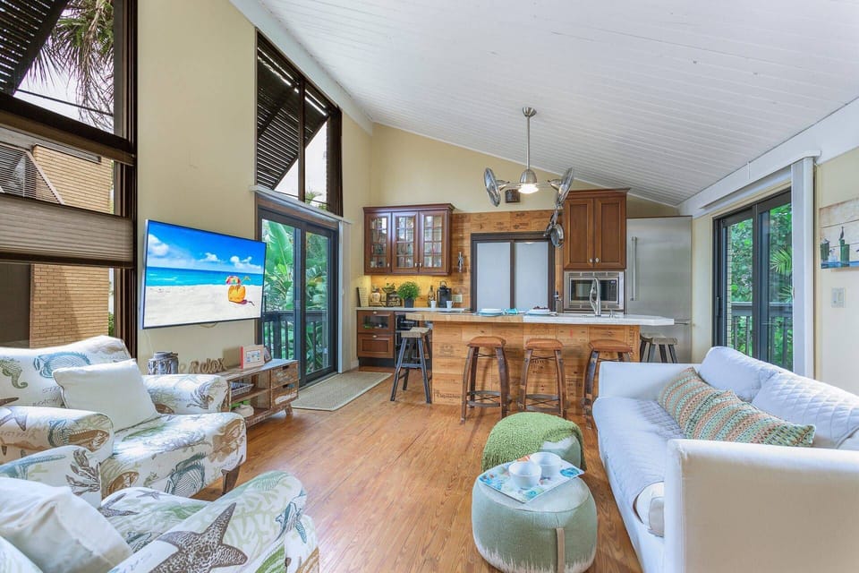 The space lives much larger than its actual square footage...while it's best suited for 2 people, it sleeps 4 (queen sofa bed)