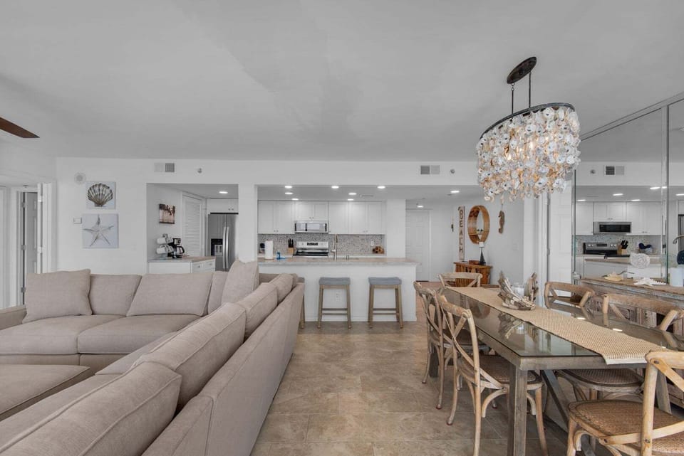 Living room and dining area