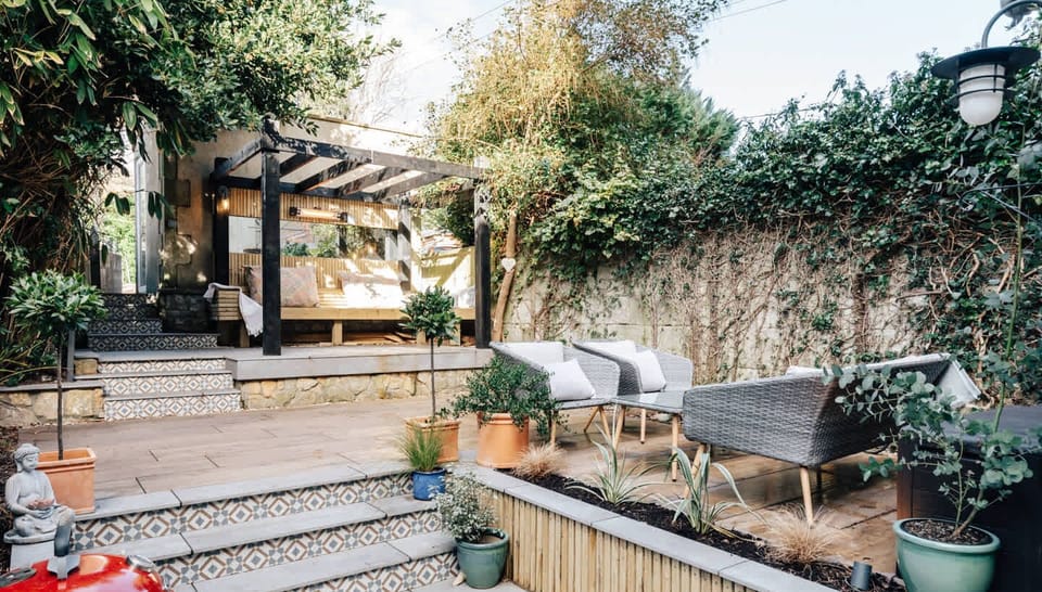 Private garden area with BBQ