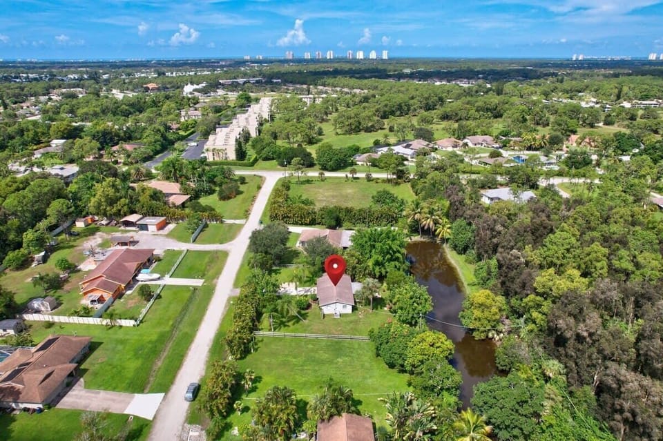 An Aerial View Directly West Towards the High Rises On the Beach on the Gulf Of Mexico