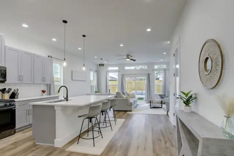 As you walk in, you'll love the open space and view of the backyard.