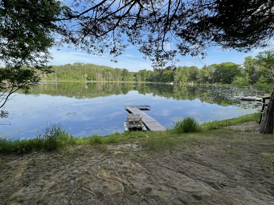 Sandy land in this part of the state - gradual slope to dock