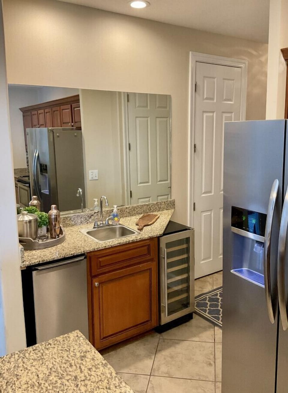 Bar Area with Ice Maker, Wine Cooler and Sink