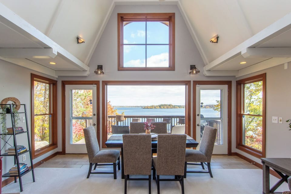 The upper level boasts incredible lake views!