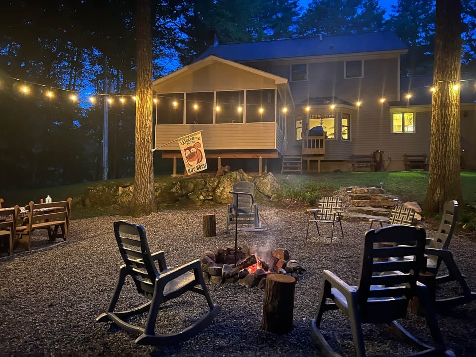 Backyard with firepit