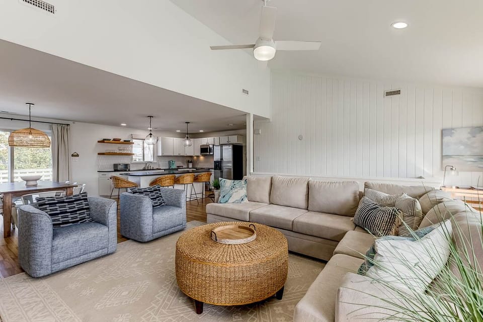 Top-Level Living Room with Deck Access