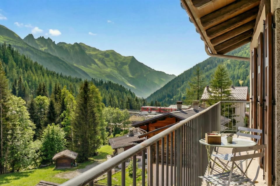 Balcony with a view of the valley