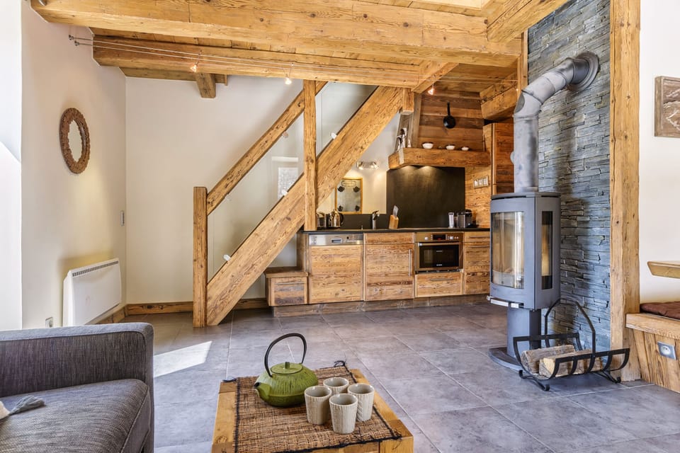 Cozy log fire