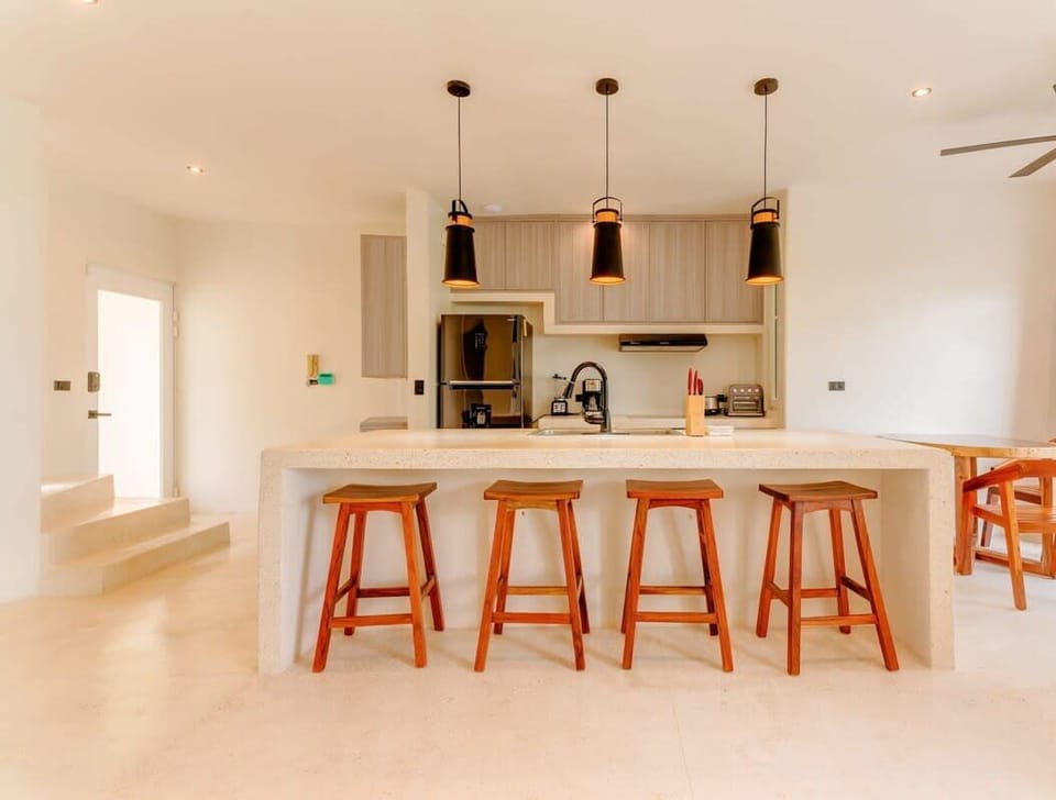 The kitchen is a great place to gather and plan the day’s activities