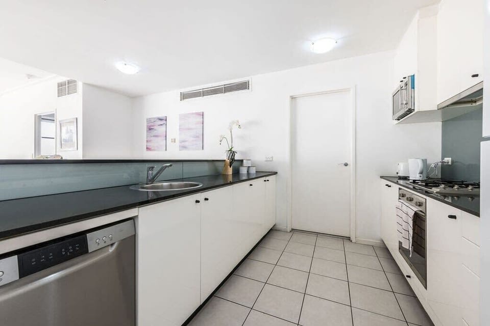 An equipped kitchen.