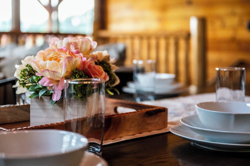 Spacious dining area with seating for 12, ideal for meals and memories with a spectacular view 