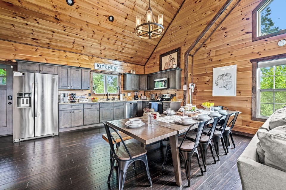 Spacious dining area with seating for 12, ideal for meals and memories with a spectacular view 