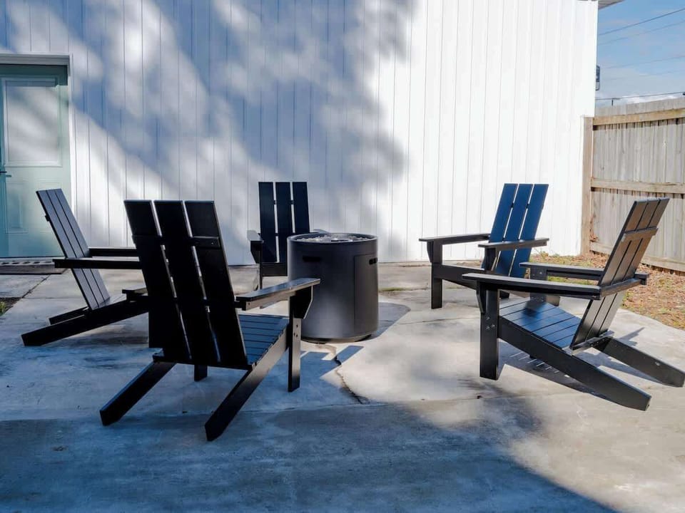 Shared fire pit patio