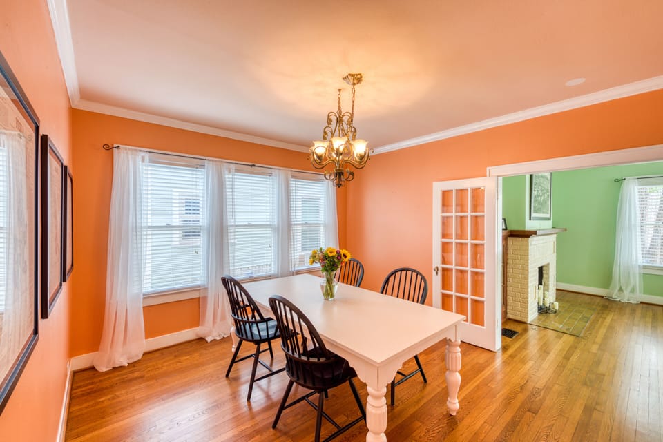 Downstairs Unit - View of the Dining Room into the Living Room.