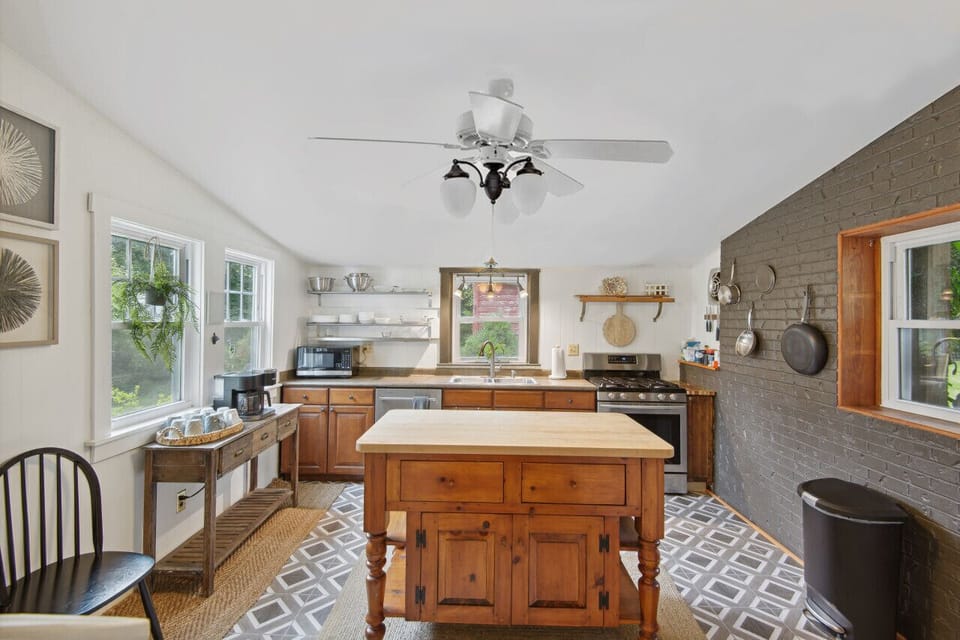 Enjoy using the custom, Amish-built kitchen island
