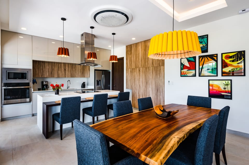 Dining and kitchen area