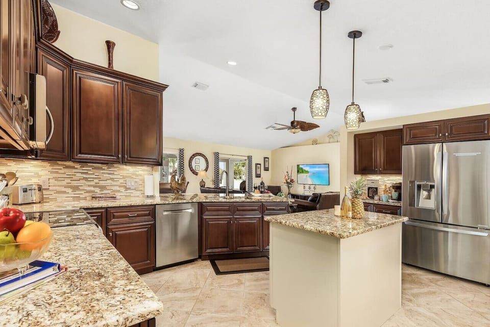 Sleek modern appliances round out this modern kitchen